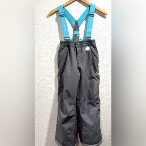 Gerry Weber Gray Kids Snow Pants with Teal Blue Adjustable Suspenders